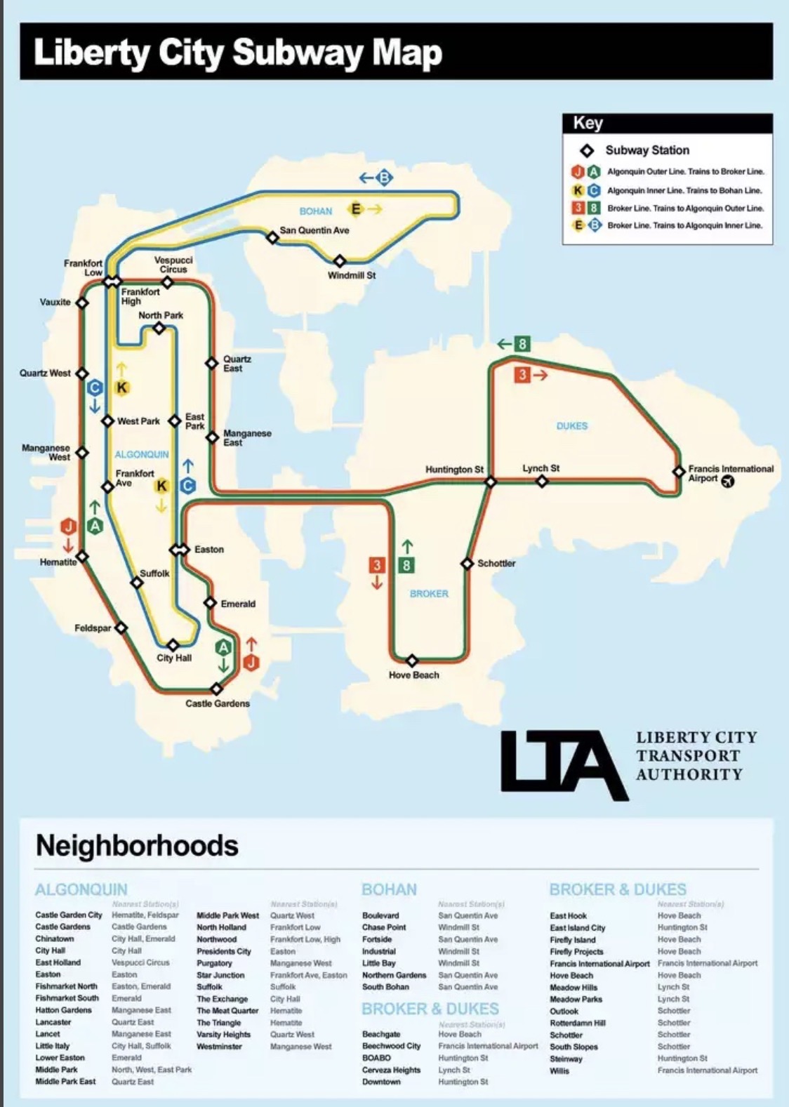 Liberty City Subway Map